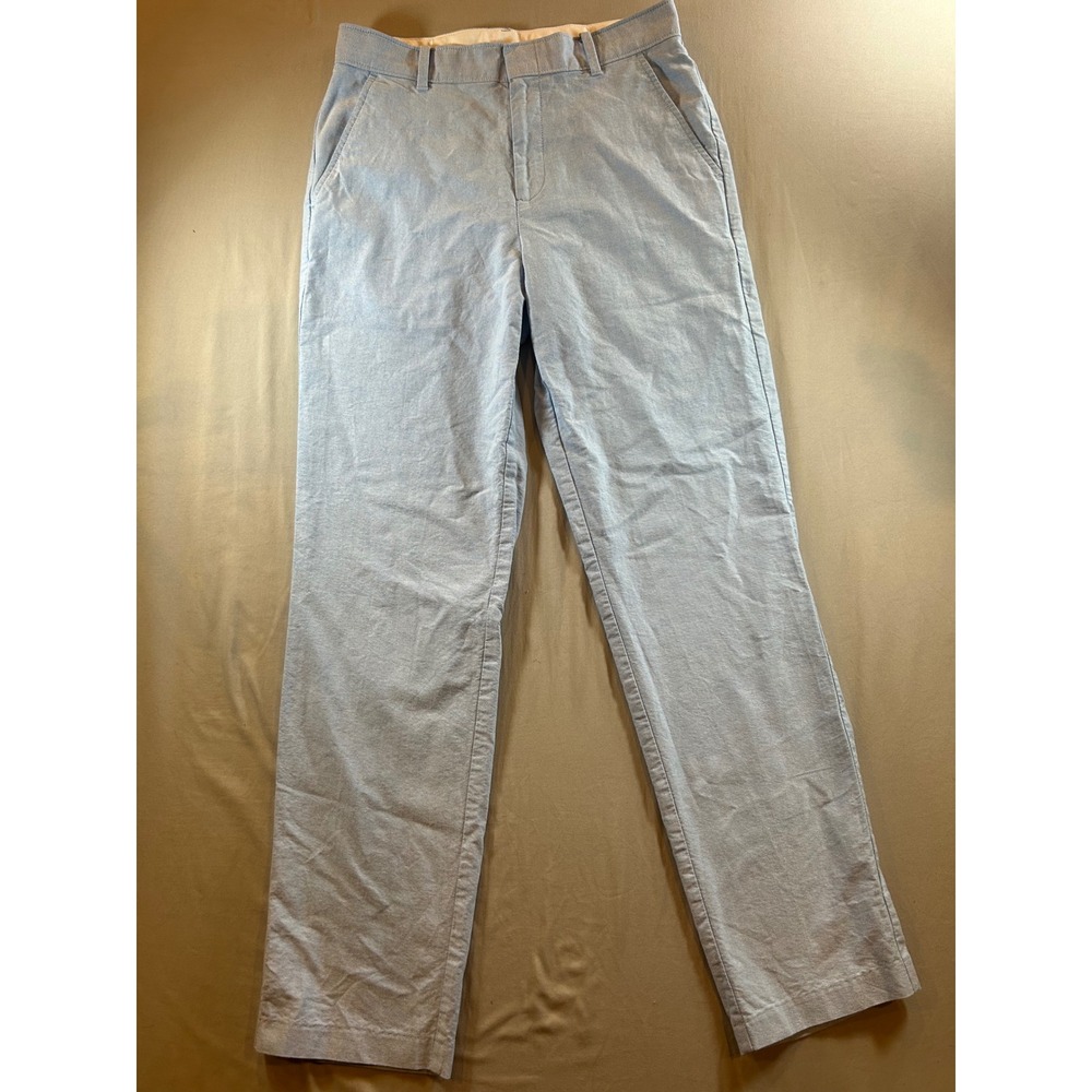 IZOD Boys Light Blue Oxford Dress Pants Size 16 Flat Front Cotton Trousers